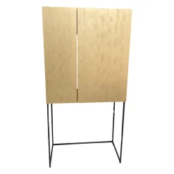 Barschrank 3900 Glattlack Gold Sockelrahmen Schwarz Matt