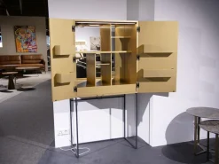 Barschrank Contur 3900 Lack 423 Gold Gebürstet Gestell Metall Anthrazit Schwarz
