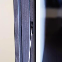 Barschrank Highboard Darren Farbe Sand Struktur Aschefurnier Korpus Aluminium Farbe Malz