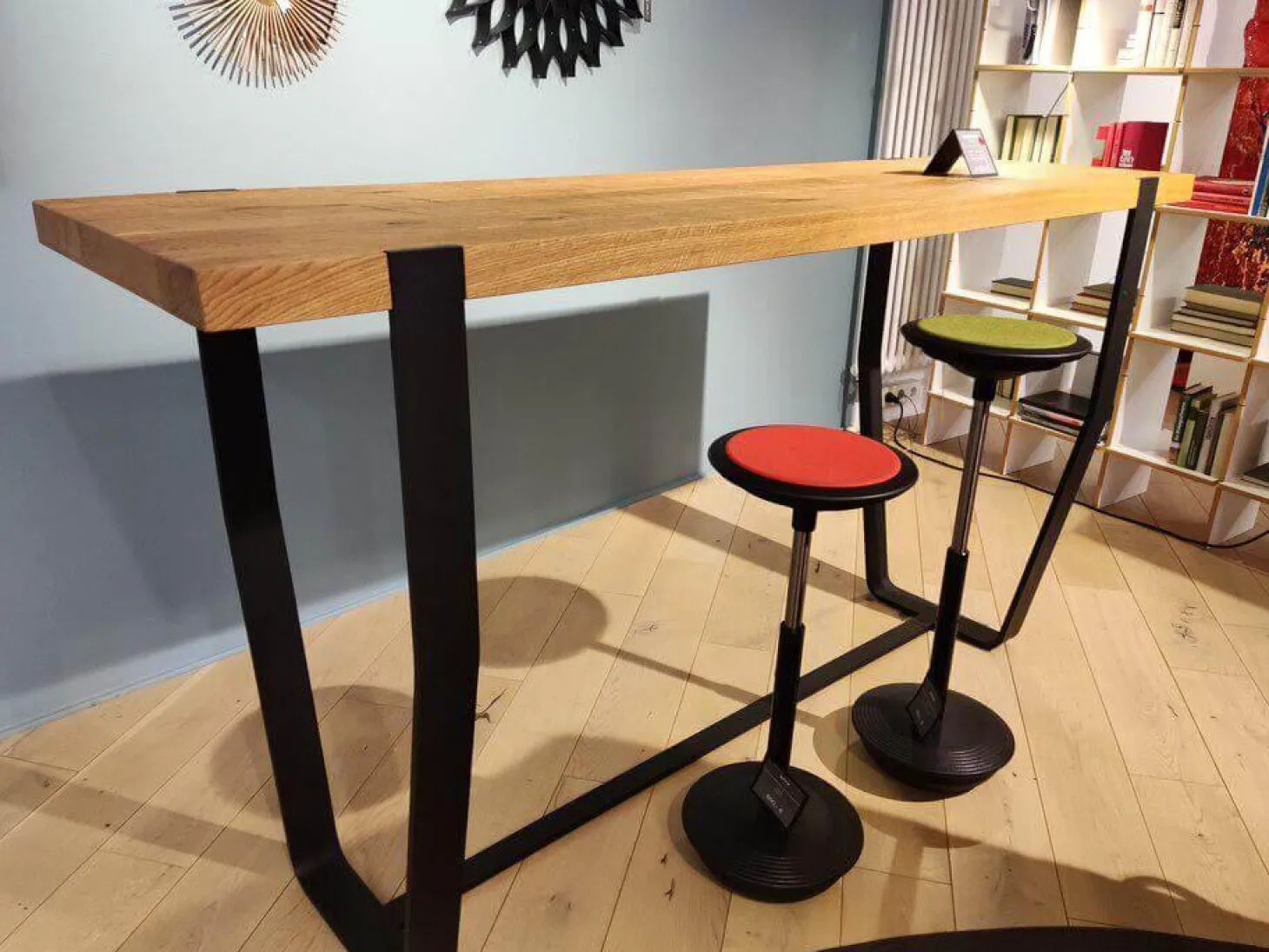 Bartisch Clamp Tischplatte Eiche Mit Metallgestell Schwarz Pulverbeschichtet