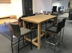 Bartisch Wildeiche Massiv Weiß Geölt 140 x 90