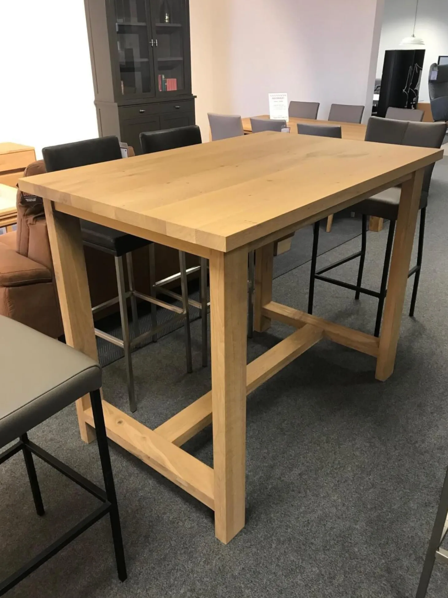 Bartisch Wildeiche Massiv Weiß Geölt 140 x 90