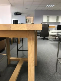 Bartisch Wildeiche Massiv Weiß Geölt 140 x 90