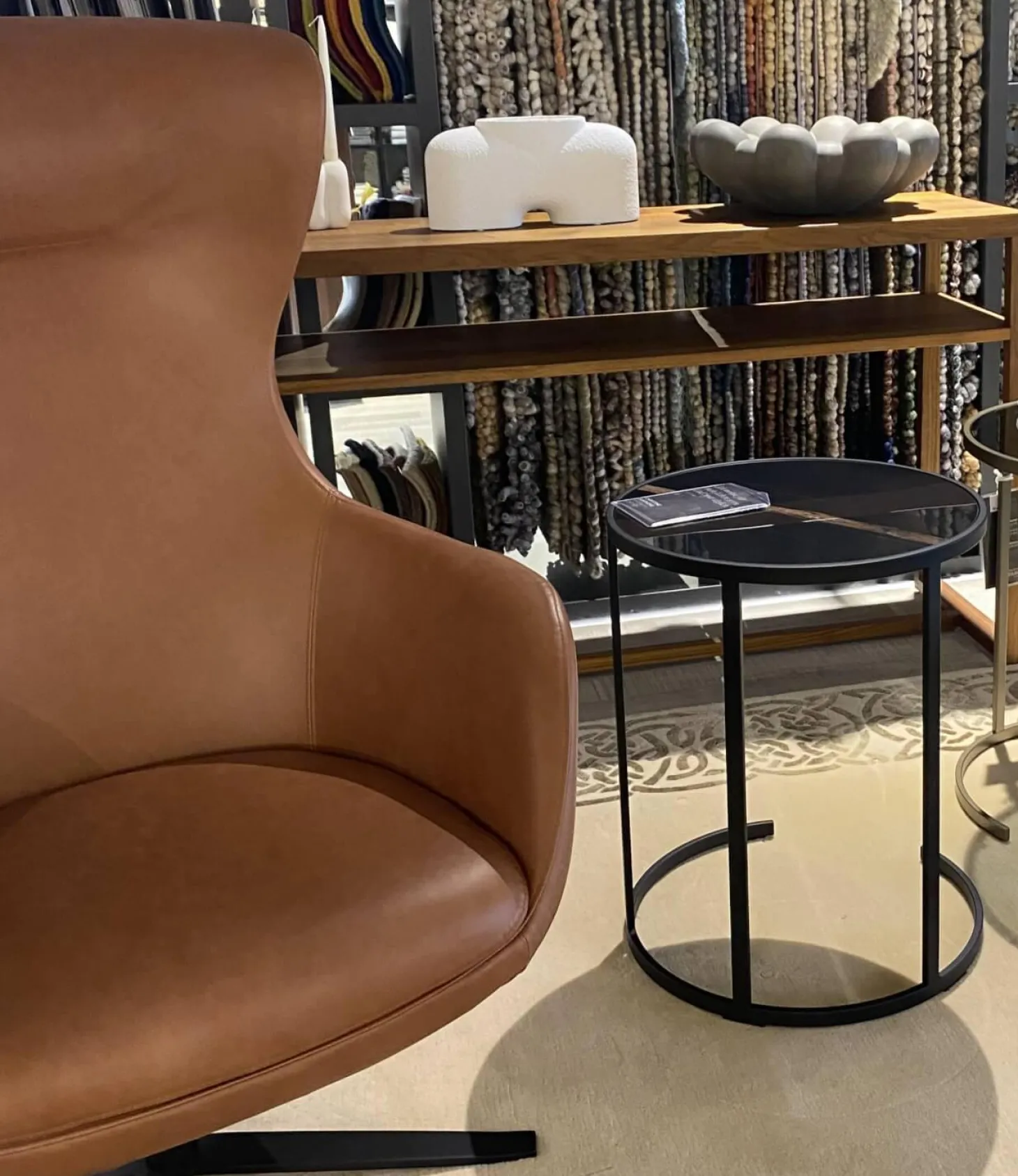 Beistelltisch 45 1 Marmor Sahara Noir Schwarz Metallgestell Matt Schwarz