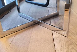 Beistelltisch 1350 II Charme Platte Stein Leopard Grau Unterbau Hochglanz Chrom