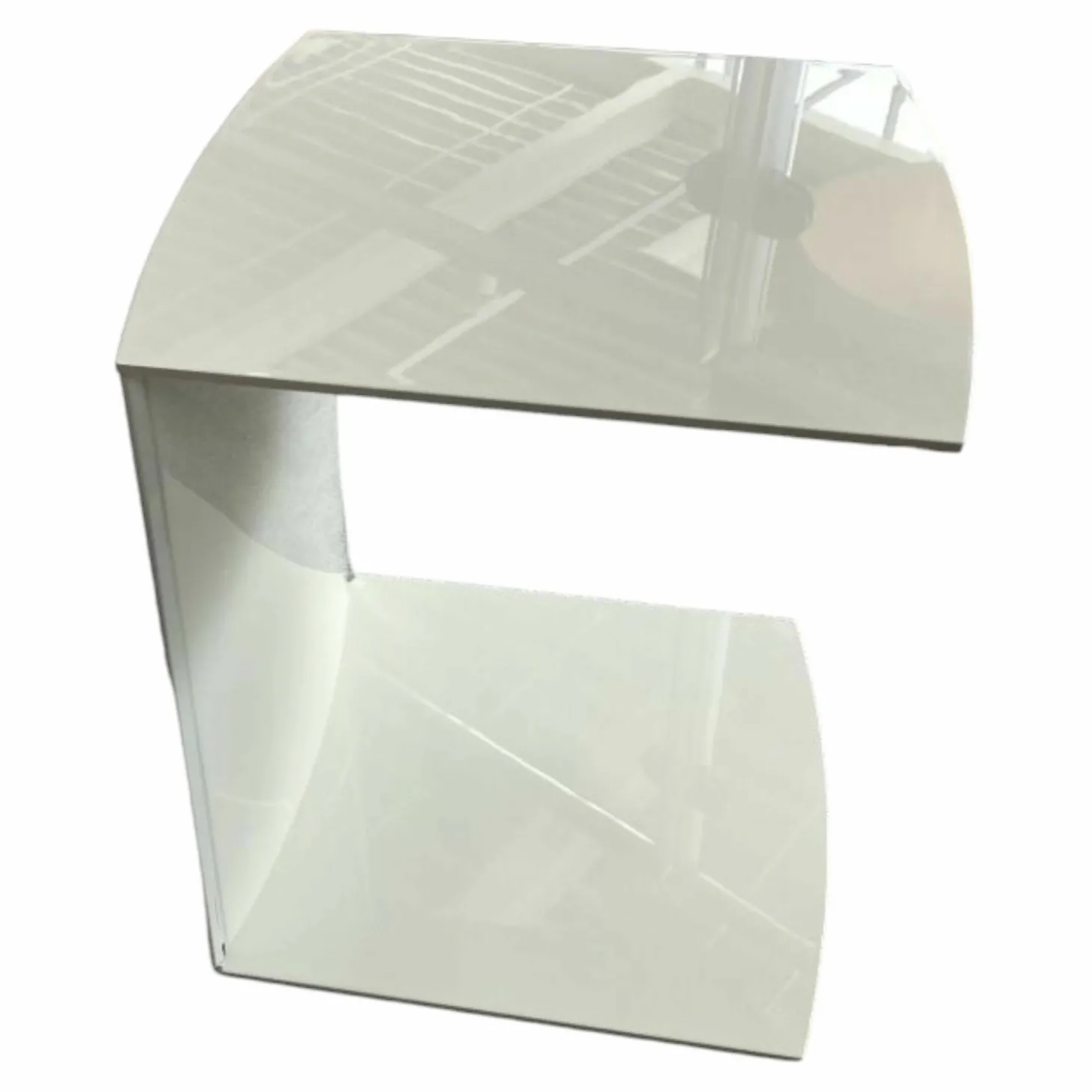 Beistelltisch 8300-517 Platte Weiß Hochglanz Lackiert Gestell Weiß