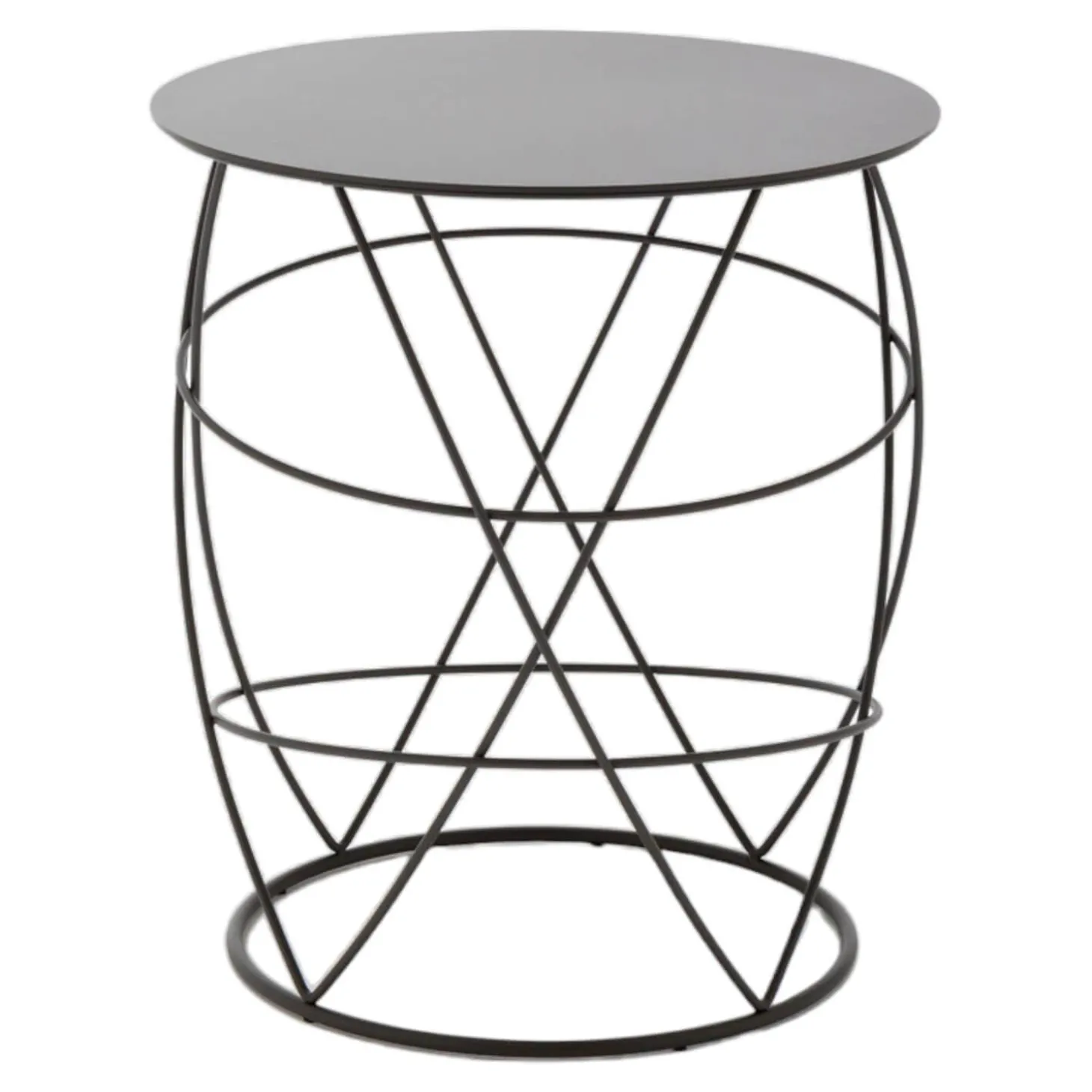 Beistelltisch 942-105 Stahl Rundrohr Gepulvert Silbergrau RAL7001