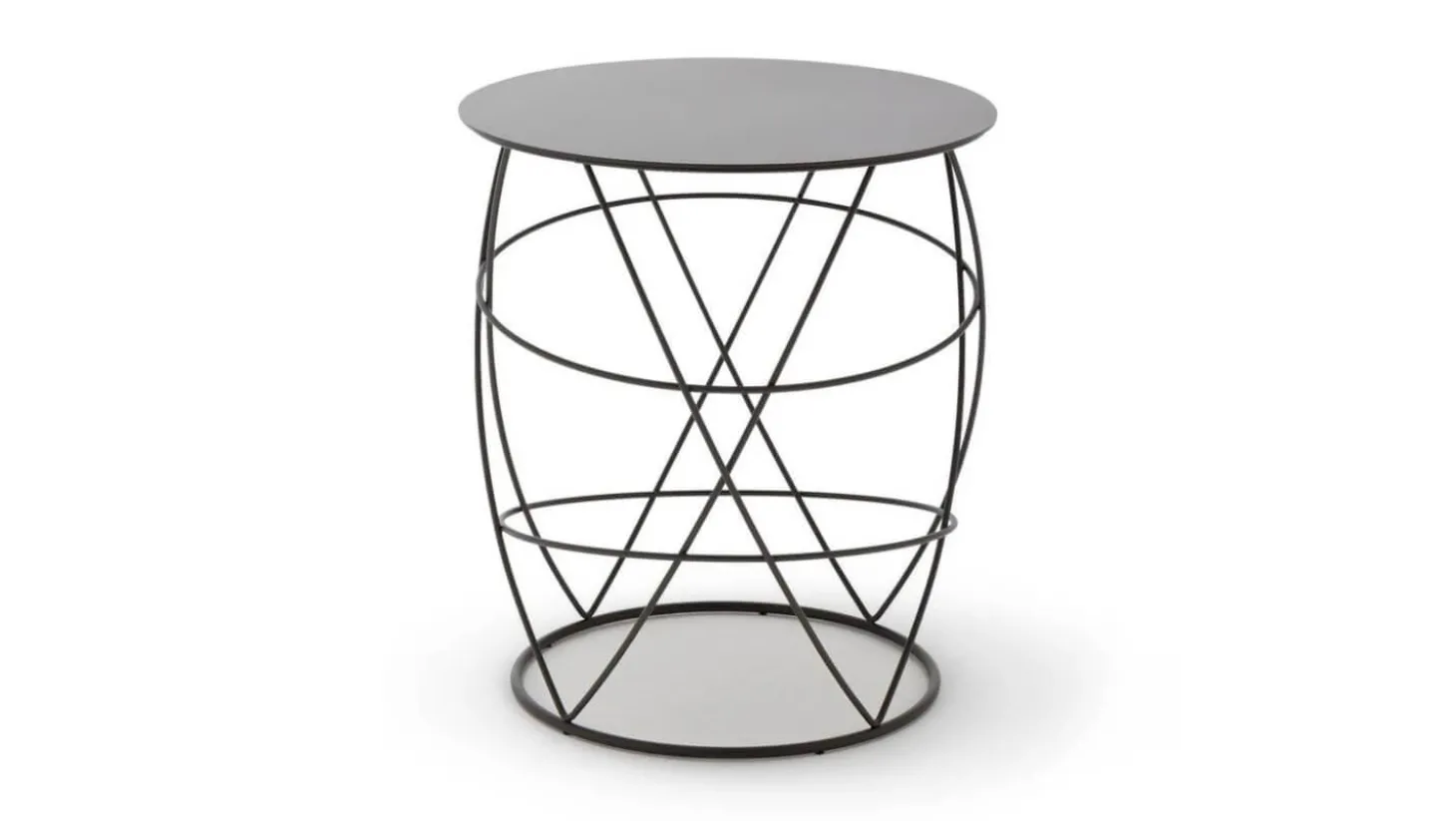 Beistelltisch 942-105 Stahl Rundrohr Gepulvert Silbergrau RAL7001