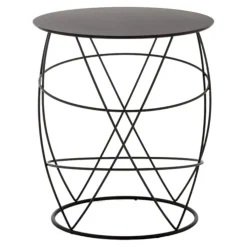 Beistelltisch 942-101 Stahl Rundrohr Gepulvert Umbragrau