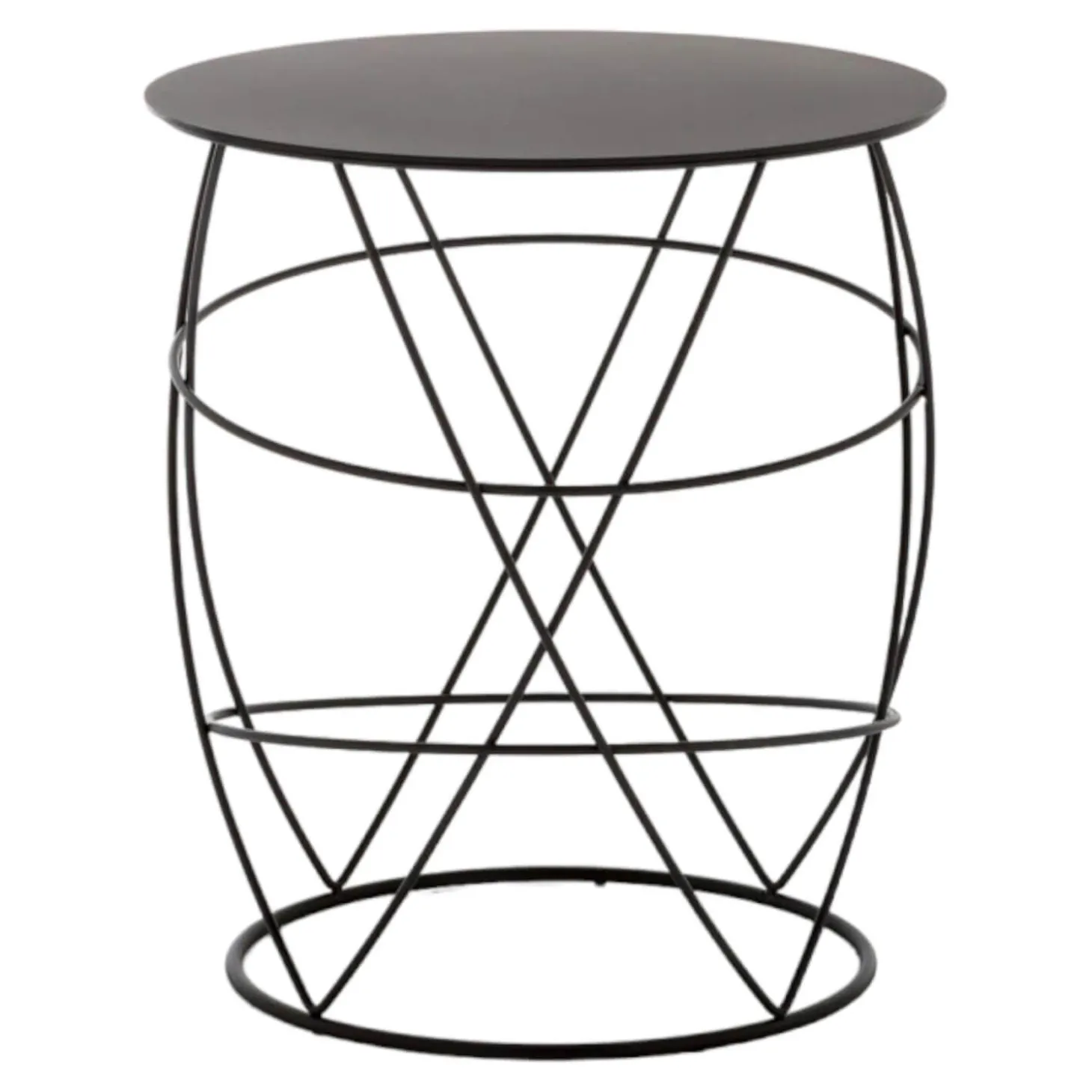 Beistelltisch 942-101 Stahl Rundrohr Gepulvert Umbragrau