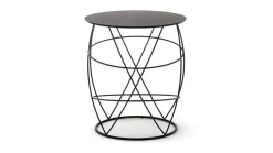 Beistelltisch 942-101 Stahl Rundrohr Gepulvert Umbragrau