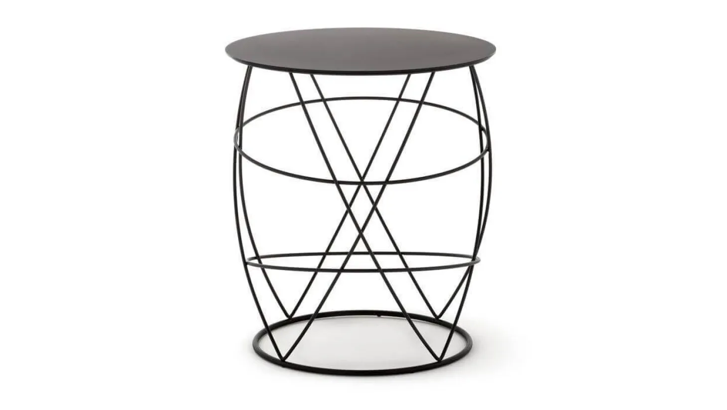 Beistelltisch 942-101 Stahl Rundrohr Gepulvert Umbragrau