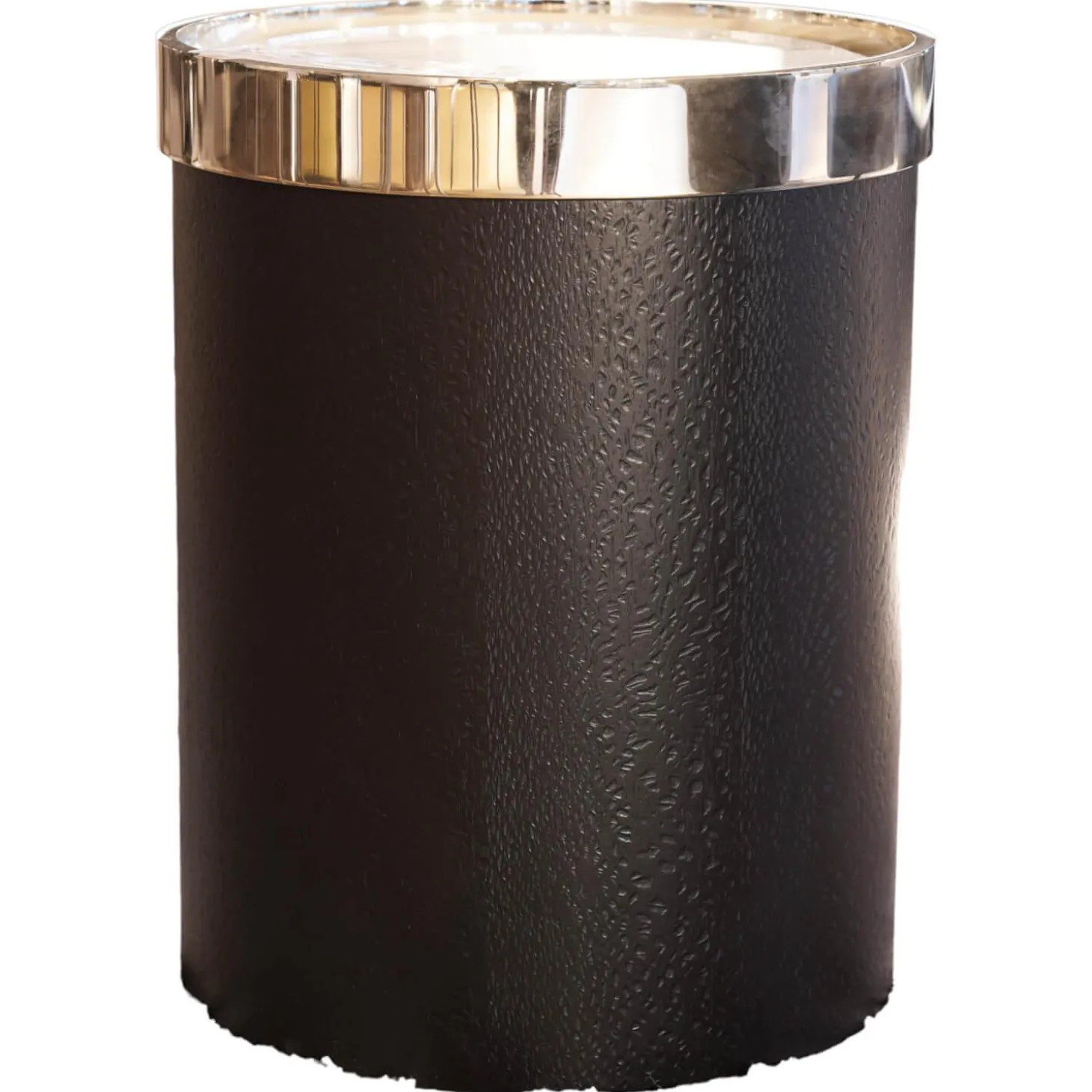 Beistelltisch Bailly Platte Aus Zebrino Marmor Oberseite Hellgold Umrandet