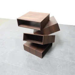 Beistelltisch Balancing Boxes Tineo Dunkelbraun Furniert Indischer Apfelbaum