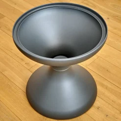 Beistelltisch Bells Teakplatte Gestell Aluminium Meteor Schwarz Pulverbeschichtet Mit Ice Bucket