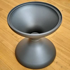 Beistelltisch Bells Teakplatte Gestell Aluminium Meteor Schwarz Pulverbeschichtet Mit Ice Bucket