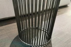 Beistelltisch Berry Platte Keramik Hafer Grau Gestell Schwarzchrom