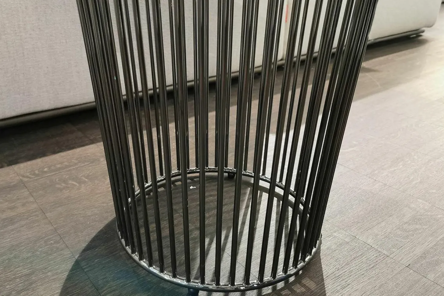 Beistelltisch Berry Platte Keramik Hafer Grau Gestell Schwarzchrom