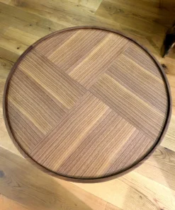 Beistelltisch Bipede MDF Nussbaum Furniert Gestell Metall Schwarz Verchromt