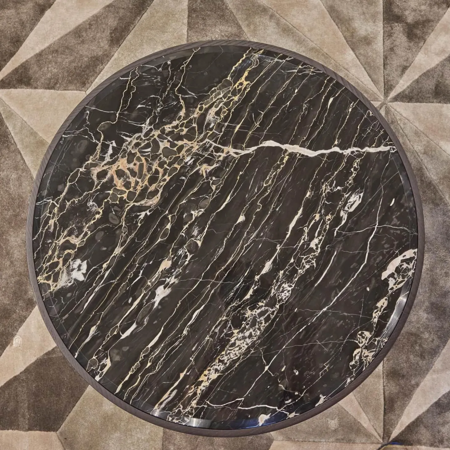 Beistelltisch Blend Marmor Schwarz Gestell Eschenholz