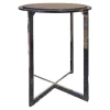 Beistelltisch B-Tisch Charme Stein Braun Antico Gestell Chrom Poliert