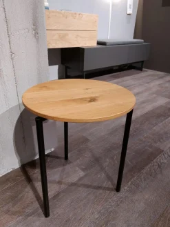 Beistelltisch Combra Wildeiche Natur Lackiert Massiv Füße Schwarz Lackiert