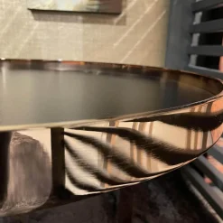 Beistelltisch Cross Platte Schutzlackiert Anthrazit Schwarzstahl Matt Gestell Metall Rose