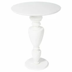 Beistelltisch Doris 6535 Hochglanzlack Weiss RAL 9016 Rahmen Stahl Fuß Und Platte Lackiertem Holz