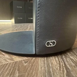 Beistelltisch DS 5250 61 Leder Select Schwarz Platte Stahl Schwarz Pulverbeschichtet Matt