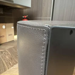 Beistelltisch DS 5250 61 Leder Select Schwarz Platte Stahl Schwarz Pulverbeschichtet Matt