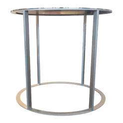 Beistelltisch Elios SMT05S Metallplatte Stahl Glänzend Gestell Nickelfarben Lackiert