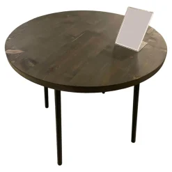 Beistelltisch Elsa Fichte Gebürstet Grau Gebeizt Und Lackiert Stahlrohrgestell Schwarz Matt