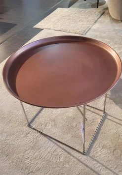 Beistelltisch Fat Fat TFF62 A Tablett Kupfer Brüniert Gestell Glänzend Verchromt