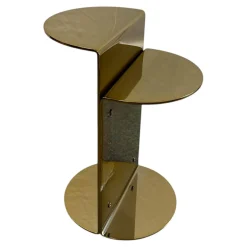 Beistelltisch Flirt Gestell Rostfreier Glänzender Stahl Gold 2 Gebogene Metallplatten