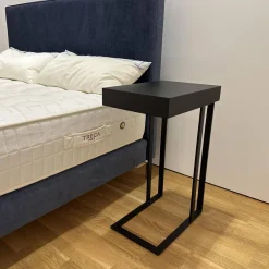 Beistelltisch Freddy Eiche Teilmassiv Schwarz Gestell Schwarz Pulverbeschichtet