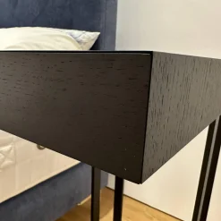 Beistelltisch Freddy Eiche Teilmassiv Schwarz Gestell Schwarz Pulverbeschichtet