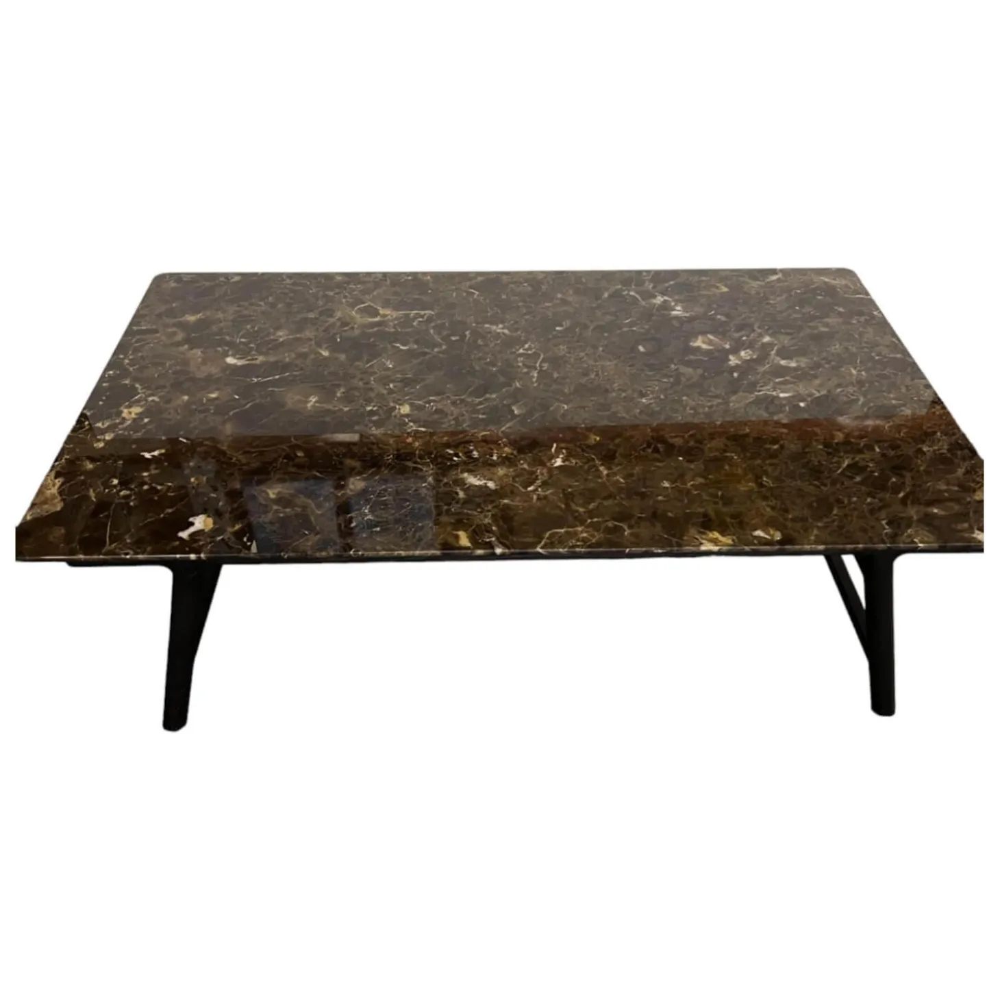 Beistelltisch Giano Platte Marmor Emperador Gestell Schwarz