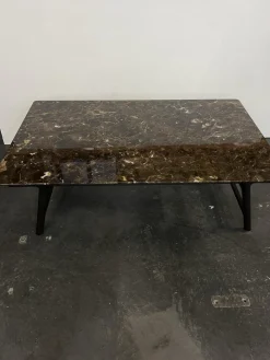 Beistelltisch Giano Platte Marmor Emperador Gestell Schwarz