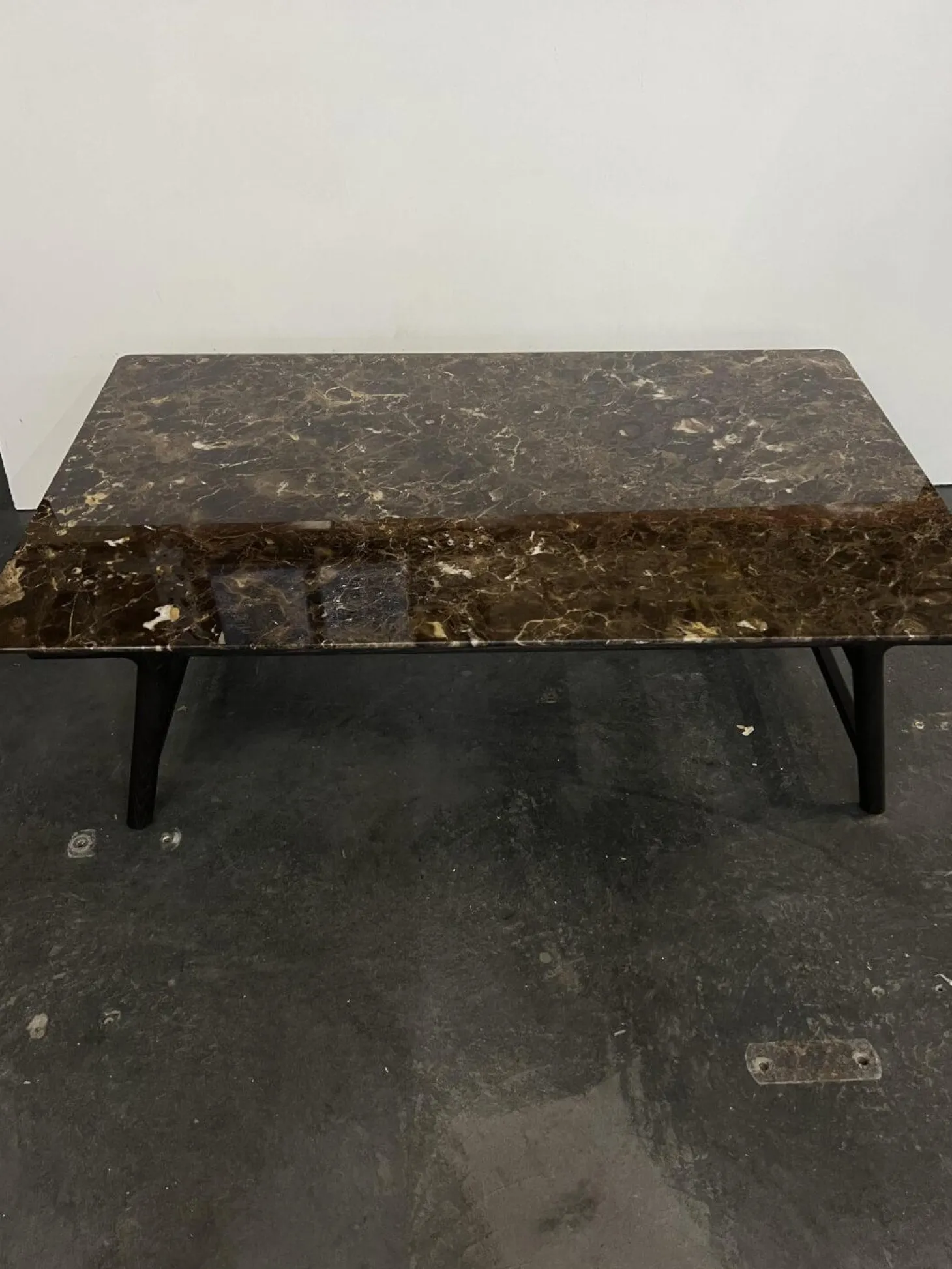 Beistelltisch Giano Platte Marmor Emperador Gestell Schwarz