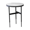 Beistelltisch Gio T40 3 Platte Angora Weiß Grau Gestell Schwarz