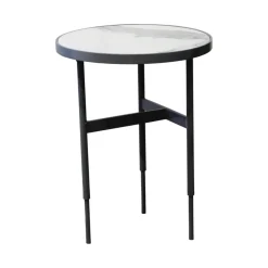 Beistelltisch Gio T40 3 Platte Angora Weiß Grau Gestell Schwarz