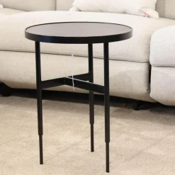 Beistelltisch Gio Tischplatte Black Schwarz Gestell Metall Pulverbeschichtet Schwarz