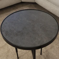 Beistelltisch Gio Tischplatte Black Schwarz Gestell Metall Pulverbeschichtet Schwarz