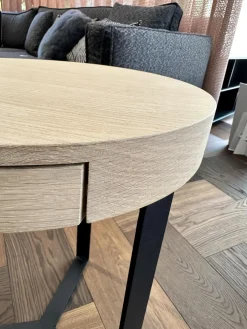 Beistelltisch Harry Platte Eiche Gekälkt Schwarz Gestell Eisenprofil Schwarzanthrazit Geschweißt