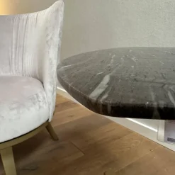 Beistelltisch Joy BW T 110 100 Platte Granit Grau Gestell Messingfarbig Matt