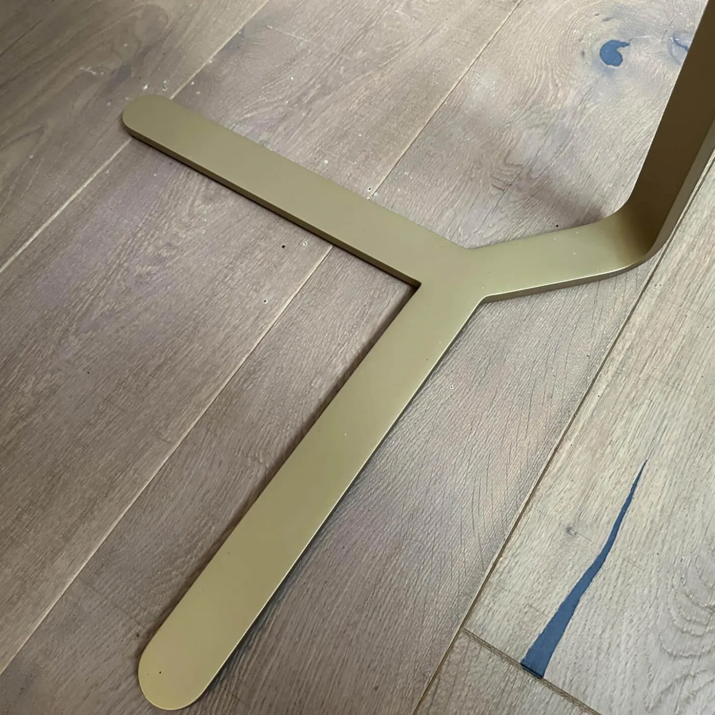 Beistelltisch Joy BW T 110 100 Platte Granit Grau Gestell Messingfarbig Matt