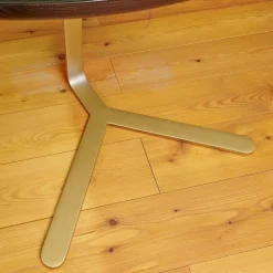 Beistelltisch Joy Platte Wengefarbig Gebeizt Gestell Messingfarbig