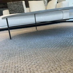 Beistelltisch Lelong Tavolo Platte Lack Capucchino Braun Grau Hochglanz Gestell Metall Schwarz Pulverbeschichtet