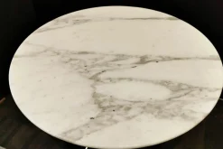 Beistelltisch Marmaduke Platte Marmor Calacatta Oro Matt Gestell Metall Satiniert