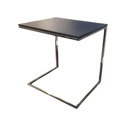 Beistelltisch Mell 2810 Platte M21 Lack Anthrazit Metallgestell Verchromt